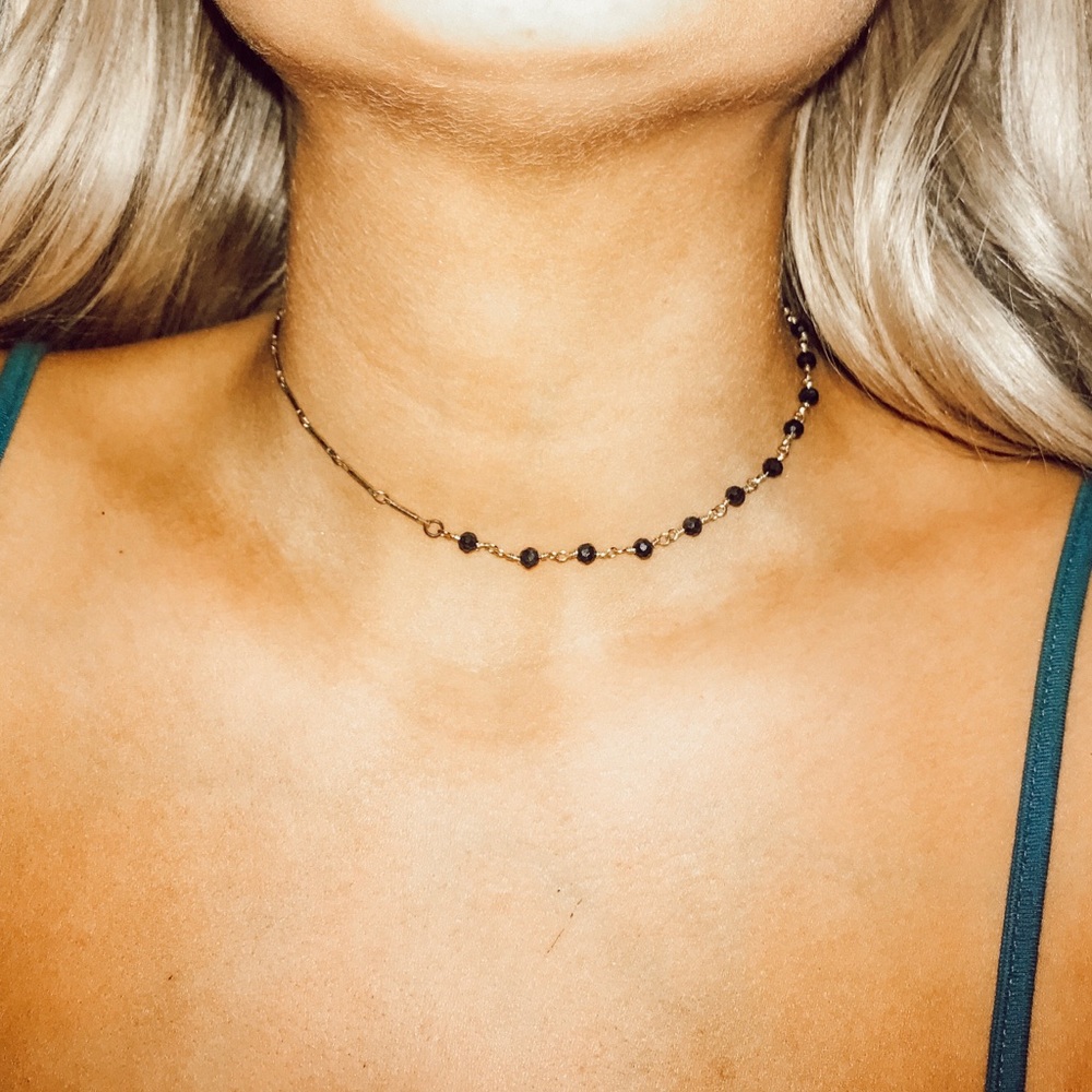 Beaded half choker